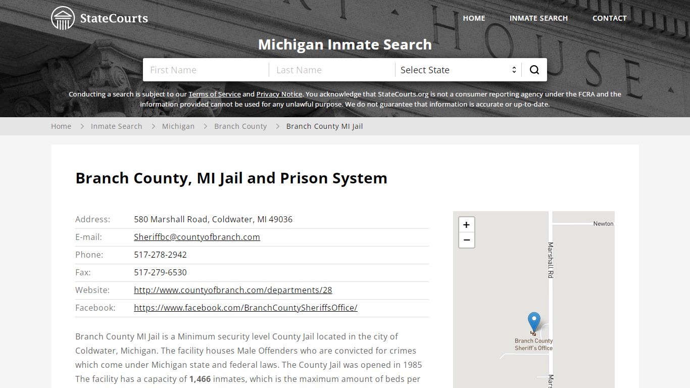 Branch County MI Jail Inmate Records Search, Michigan - StateCourts